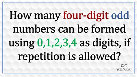The number of four digit odd numbers that can be formed so that .